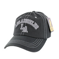 BM001  Los Angeles Washed Cotton Cap (Solid Charcoal)