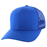 SP003 Blank Cotton Classic Mesh Trucker Cap (Royal & Royal)