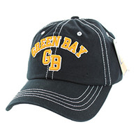 BM001 Green Bay Washed Cotton Cap (Solid Black)