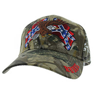 VM444 Rebel Flag Eagle Velcro Cap (Solid Hunting Camo)