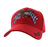 VM444 Rebel Flag Eagle Velcro Cap (Solid Red)