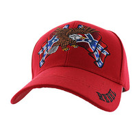 VM444 Rebel Flag Eagle Velcro Cap (Solid Red)
