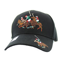 VM328 Polo Sport Velcro Cap (Solid Black)