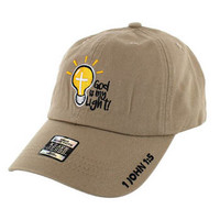 VM005 God is My Light Jesus Christian Velcro Cap (Solid Khaki)