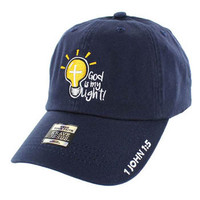 VM005 God is My Light Jesus Christian Velcro Cap (Solid Navy)