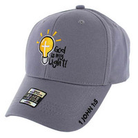 VM006 God is My Light Jesus Christian Velcro Cap (Solid Grey)