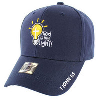 VM006 God is My Light Jesus Christian Velcro Cap (Solid Navy)