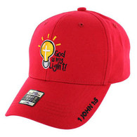 VM006 God is My Light Jesus Christian Velcro Cap (Solid Red)