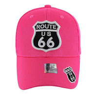 VM013 Route 66 Whole Mesh Velcro Cap (Solid Hot Pink)