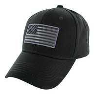 VM9005 USA Flag Cotton Cap (Solid Black)