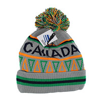 WB072 CANADA POM BEANIE - GRAY