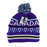 WB072 CANADA POM BEANIE - PURPLE