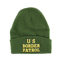 WB040 US Border Patrol Long Beanie (Solid Olive)