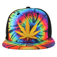 SM003 Marijuana Snapback Cap (Tie Dye)