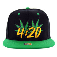 SM101 Marijuana Snapback Cap (Black & Kelly Green)