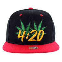 SM101 Marijuana Snapback Cap (Black & Red)