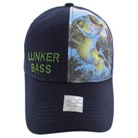 VM091 Lucker Bass Mesh Trucker Cap (Solid Navy)