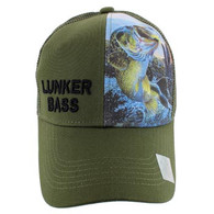 VM091 Lucker Bass Mesh Trucker Cap (Solid Olive)