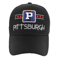 VM068 Pittsburgh Baseball Cap Hat (Solid Black)