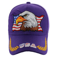 VM140 American USA Eagle Velcro Cap (Solid Purple)