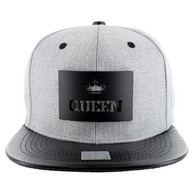 SM007 Queen Snapback (Grey & Black) - Black Metal