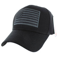 VM367 American Tactical USA Flag Velcro Cap (Solid Black)
