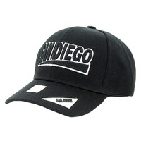VM050 San Diego Baseball Cap Hat (Solid Black)