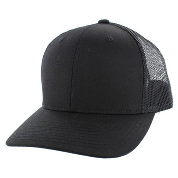 blank black trucker hat