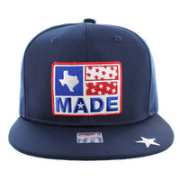 SM007 Texas Snapback Cap Hat (Solid Navy)