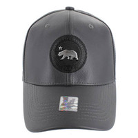 VM790 California Bear PU Baseball Cap (Solid Grey)