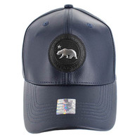 VM790 California Bear PU Baseball Cap (Solid Navy)