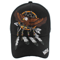 VM123 Native Pride Eagle Velcro Cap (Solid Black)