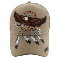 VM123 Native Pride Eagle Velcro Cap (Solid Khaki)