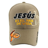 VM012 Juan 6:35 Jesus Christian Velcro Cap (Solid Khaki)