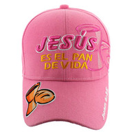 VM012 Juan 6:35 Jesus Christian Velcro Cap (Solid Light Pink)