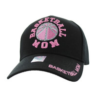 VM452 Basketball Mom Velcro Cap (Solid Black)