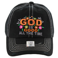 BM131 God is Good Buckle Cap (Solid Black)