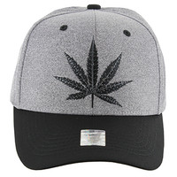 VM136 Marijuana Baseball Cap (Heather Grey & Black)