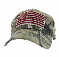 VM367 Kids American USA Flag Velcro Cap (Solid Hunting Camo)