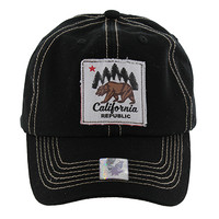 BM002 Cali Bear Buckle Cap (Solid Black)