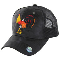 VM274 COCK , NYLON CAMO TRUCKER - BLACK CAMO
