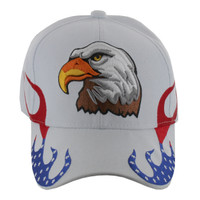 VM078 American USA Eagle Velcro Cap (Solid White)