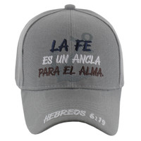 VM619 LA FE Jesus Velcro Cap (Solid Light Grey)