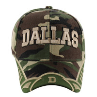 VM421 Dallas City Velcro Cap (Military Camo & Olive)