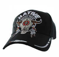 VM107 NATIVE BUFFALO SKULL - BLACK