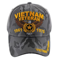 VM515 Vietnam Veteran Velcro Cap (Solid Grey Camo)