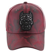 VM569 Pitbull Baseball Cap (Burgundy Camo)