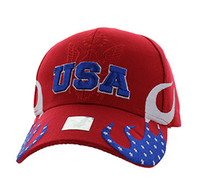 VM078 USA W/FLAME - RED