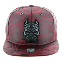 SM569 PITBULL , NYLON CAMO - BURGUNDY CAMO