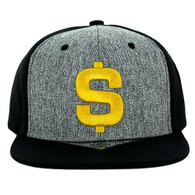 SM9012 Dollar Snapback Cap (HEARTHER GREY/BLACK)
